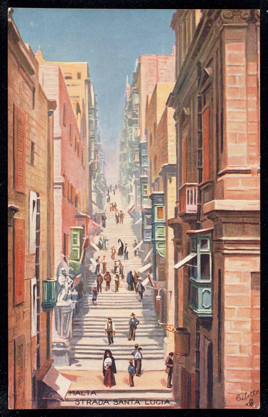 Street view of Strada Santa Lucia in Malta